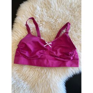 Anita Seamless Stretch Nursing Maternity Bra Size Small Fuschia/Pink Dot 5097